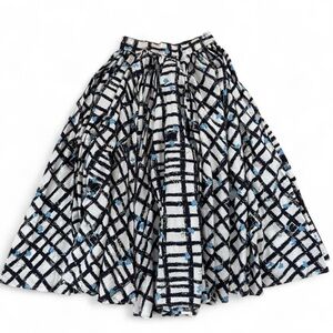 Vintage 50s Floral Cotton Circle Skirt, 24” Waist